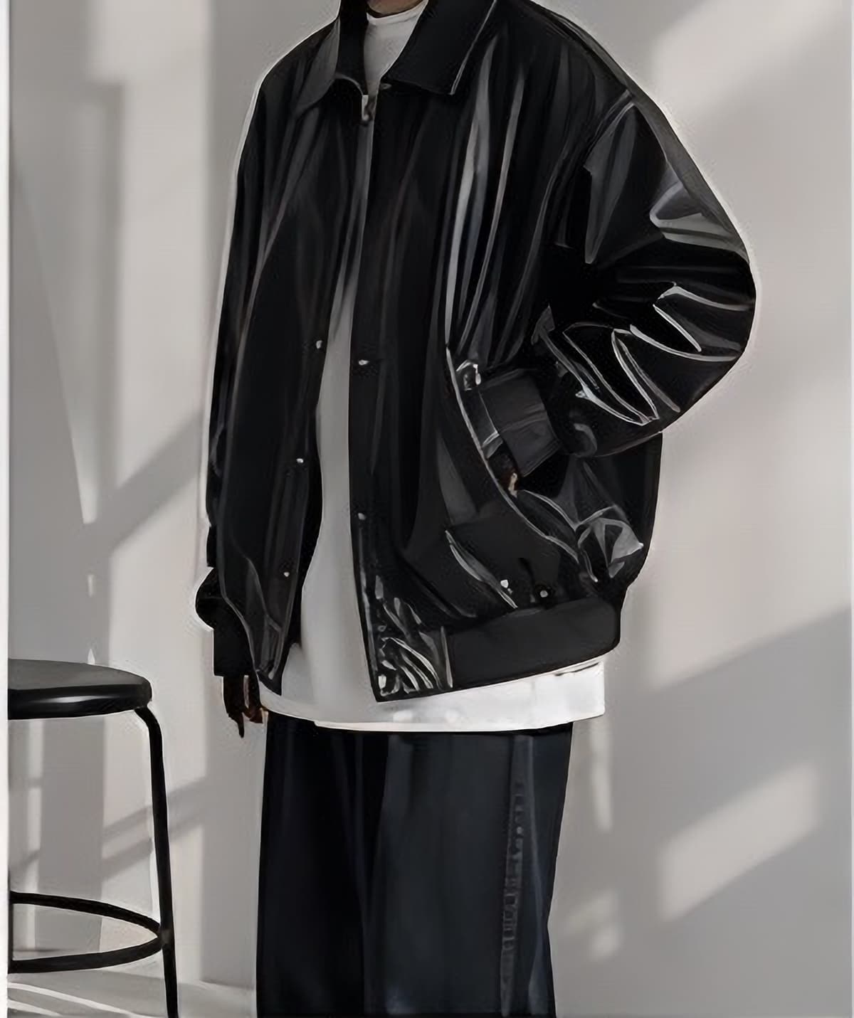 フェイクレザーブルゾン