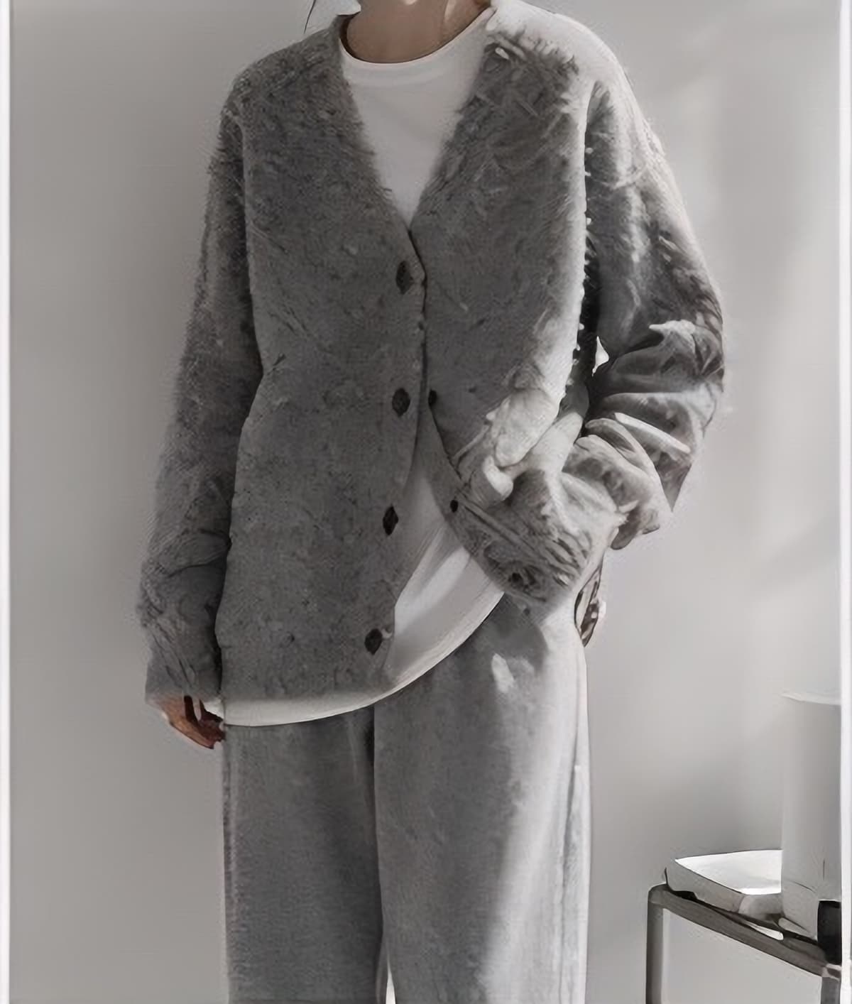 シャギーニットカーディガン