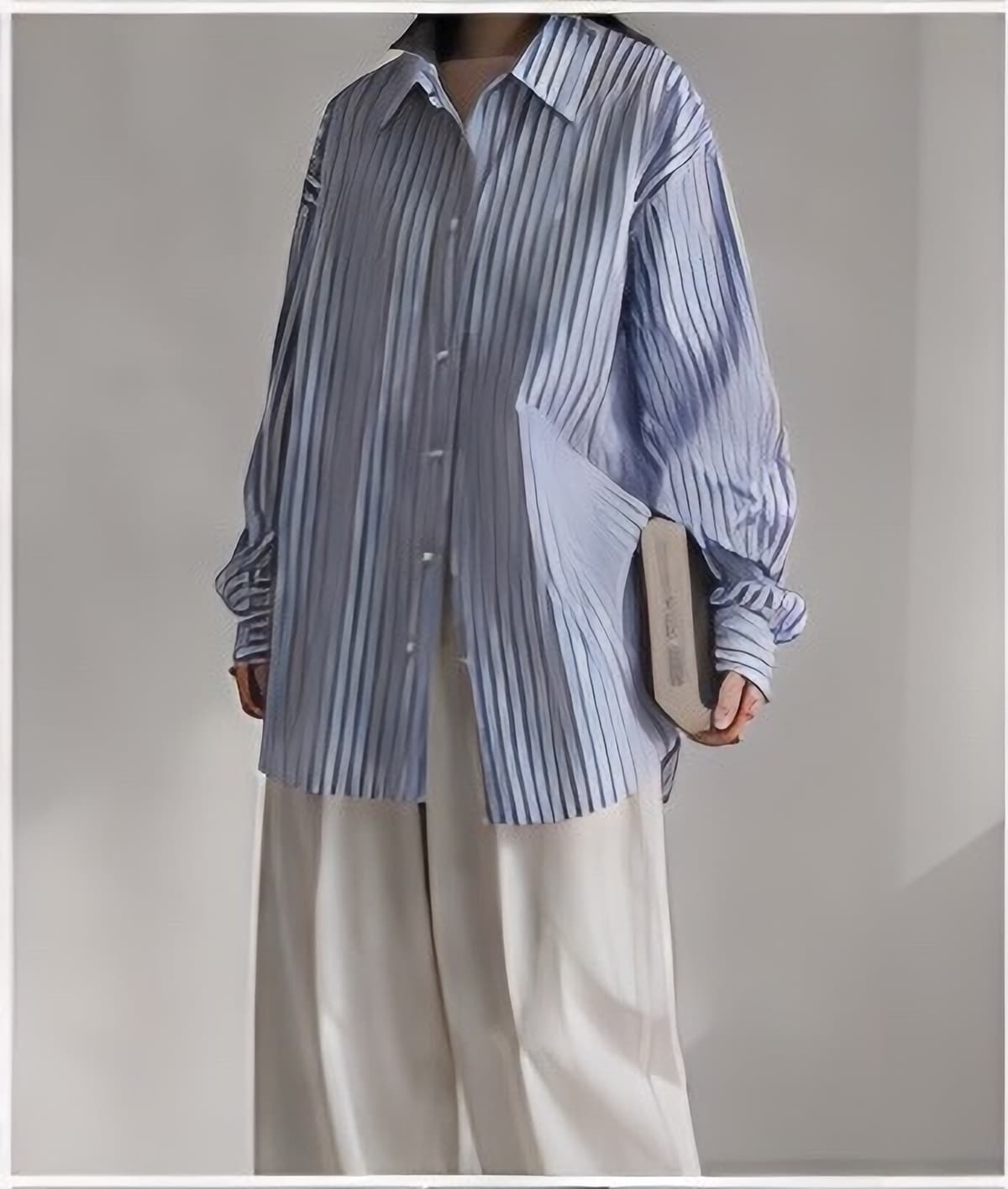 オーバーサイズストライプシャツ