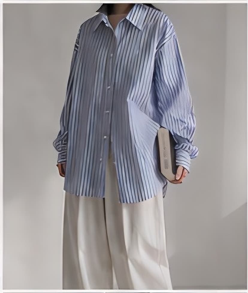 オーバーサイズストライプシャツ