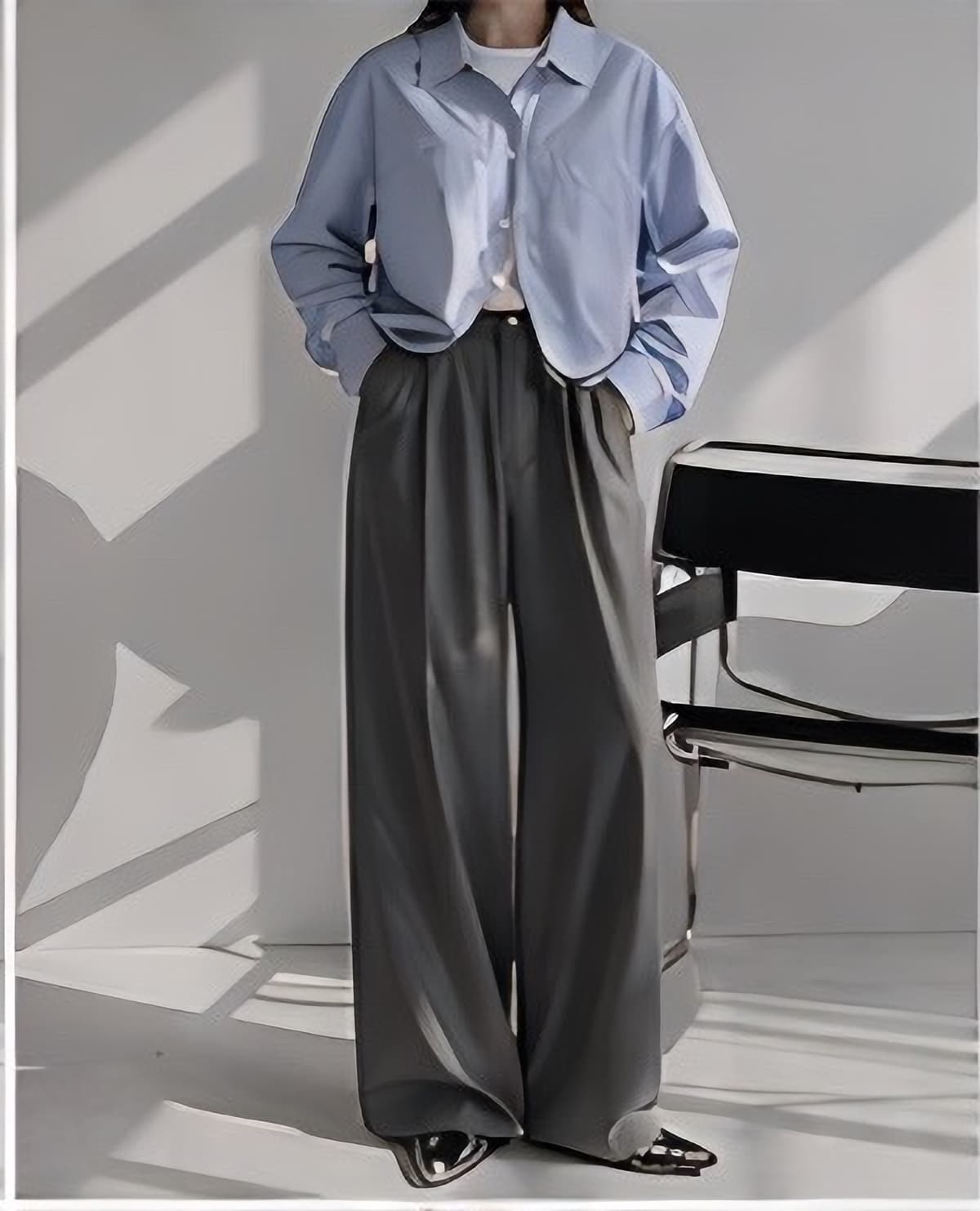 ハイウエストワイドスラックス