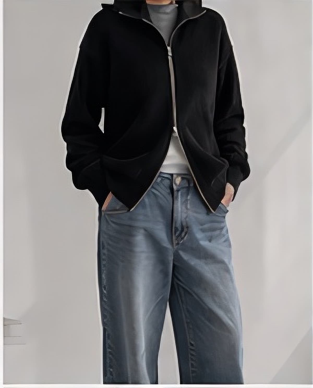 ジップアップニットカーディガン