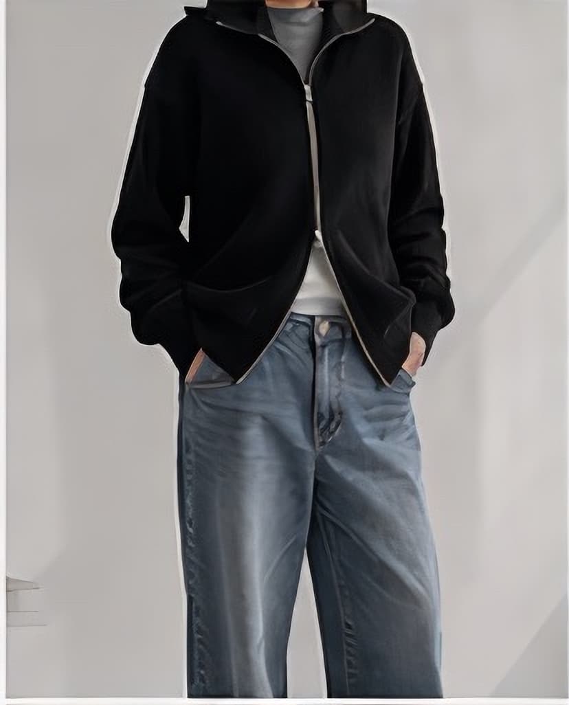 ジップアップニットカーディガン