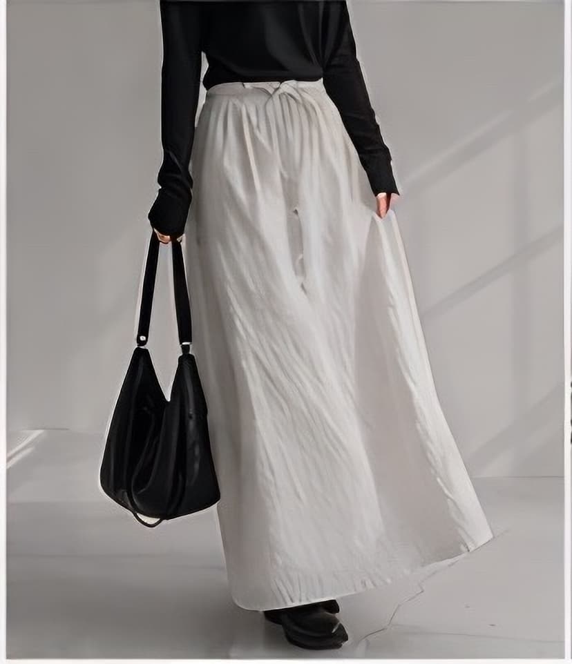 コットンロングフレアスカート